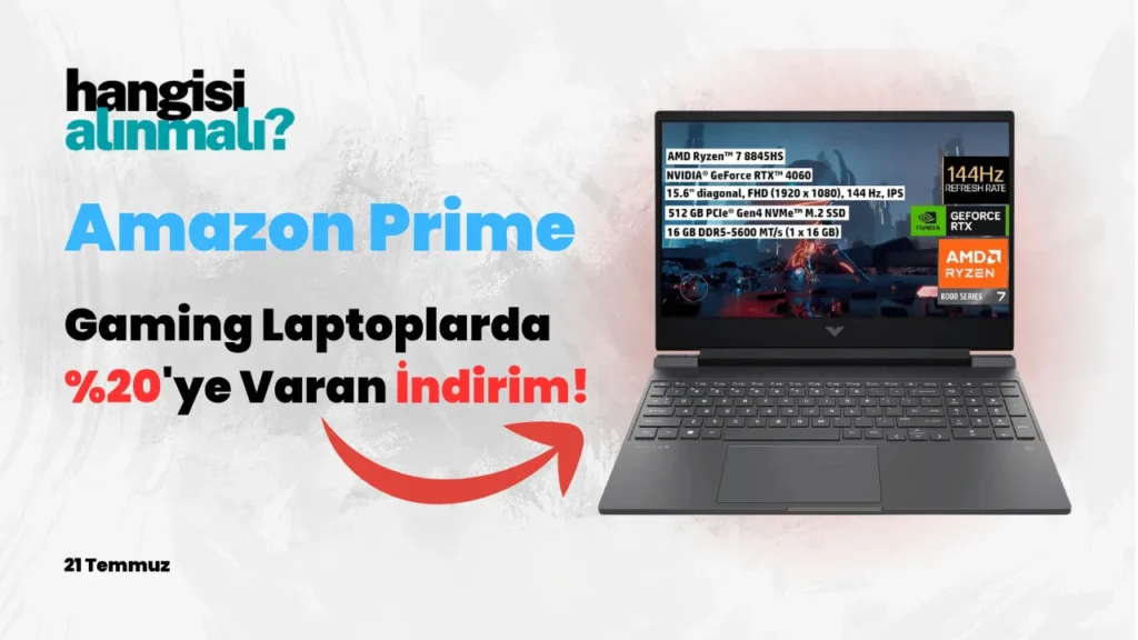 Amazon Prime Gaming Laptoplarda İndirim - 21 Temmuz
