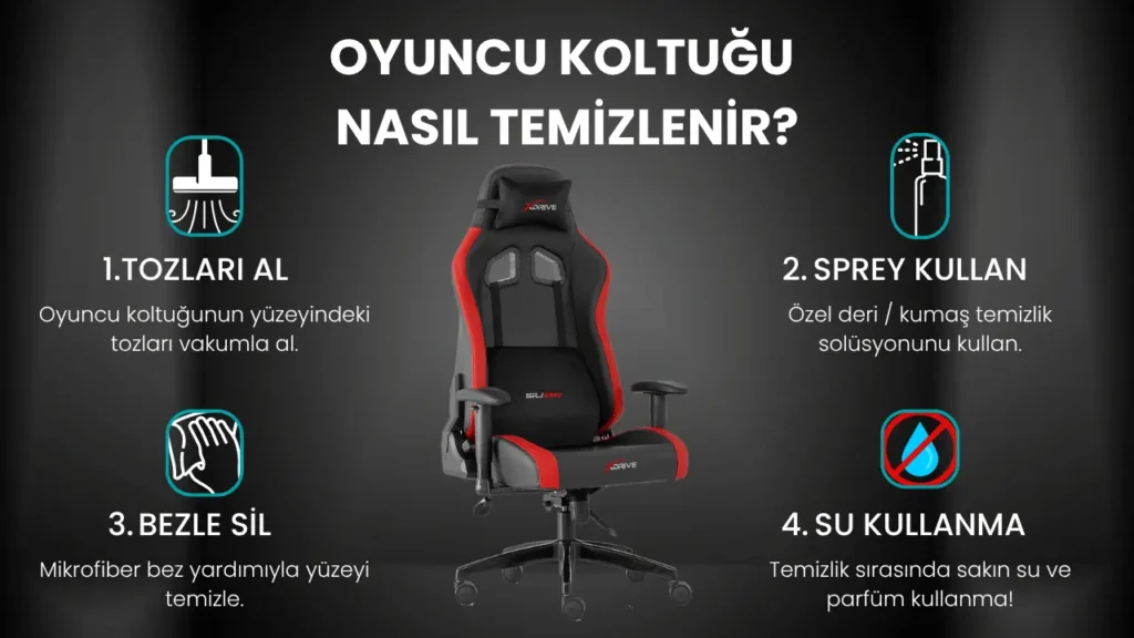 Adım adım oyuncu koltuğu temizleme ve bakımı