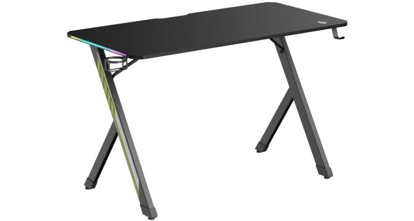En İyi Oyuncu Masası Hangisi? Odasını Yeniden Düzenlemek İsteyenler İçin Oyuncu Masası Önerisi! 5 120x60cm RGB ışıklı bir oyuncu masası modeli. Dahili kulaklık askısı ve bardaklık seçeneği mevcut.