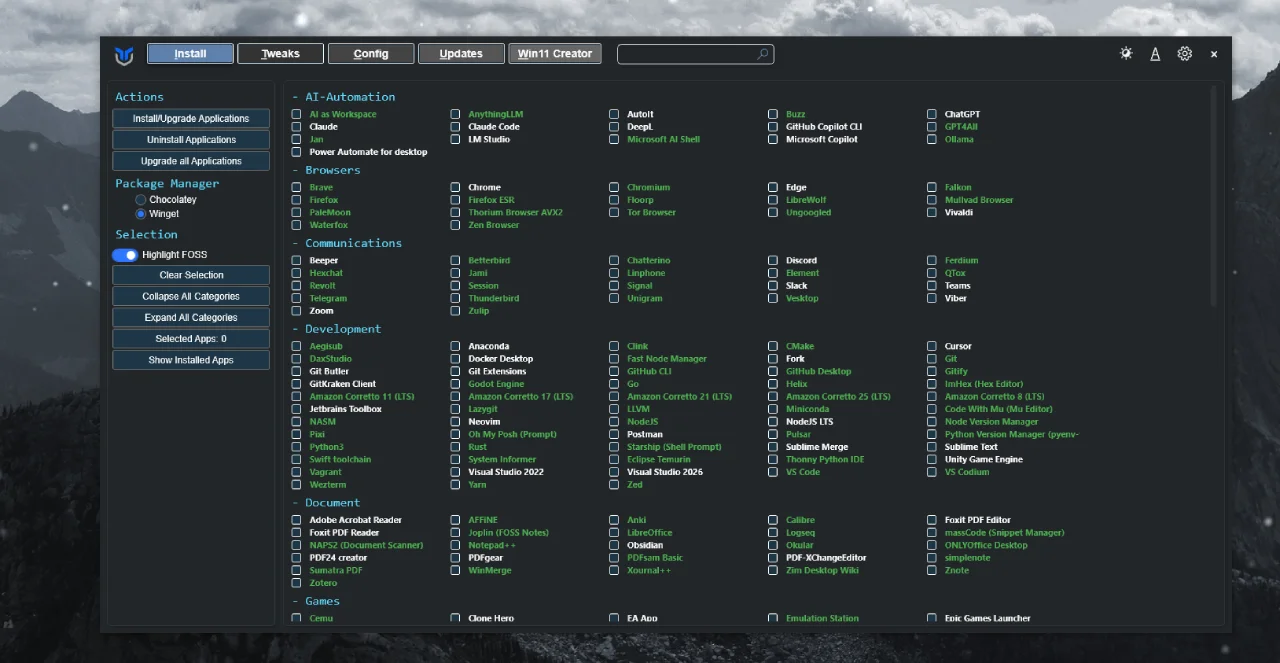 Kurulumunu yaptığımız Winutil'in karşılama penceresi